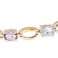 Glitzy Rocks 18k Gold on Silver Genuine Gemstone Bracelet