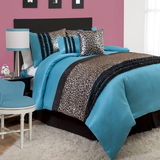 Lush Decor Kenya Black/Blue 6-piece Comforter Set
