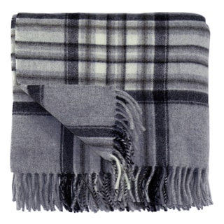 Bocasa Karo Silver Woven Wool Blanket