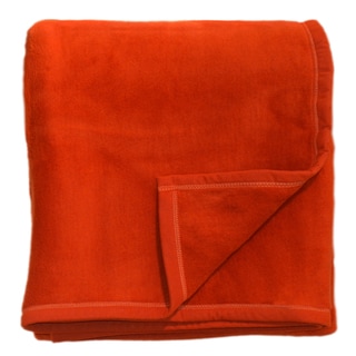 Bocasa Orange Woven 70 x 85 Throw Blanket