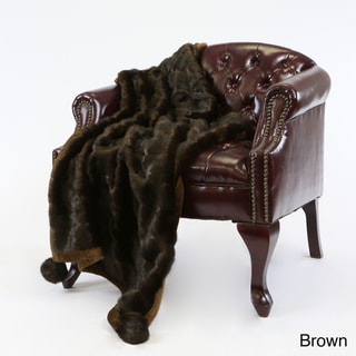 Mink Pom Pom Faux Fur 54 x 36 Throw