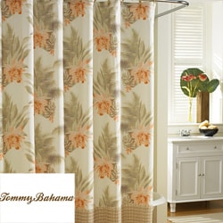 Tommy Bahama Wicker Floral Cotton Shower Curtain