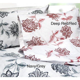 Tribeca Living Flower Printed Extra Deep Pocket Flannel Sheet Set 