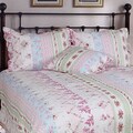 Wild Rose Enchantment Patchwork Twin-size 2-piece Quilt Set