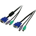 Startech 3-in-1 KVM Switch Cable - 15ft - 1 x D-Sub (HD-15), 2 x mini-DIN (PS/2)