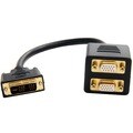1 ft DVI-I Analog to 2x VGA Video Splitter Cable