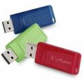 Verbatim Store 'n' Go 4GB USB 2.0 Flash Drive 3pk - Green, Blue, Red