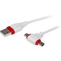 StarTech.com 1m White USB to Micro USB and Mini USB Combo Cable