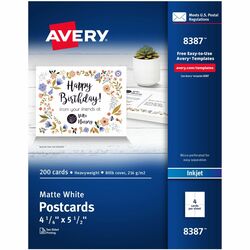 Avery Perforated Inkjet Postcard