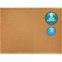 Quartet Oak Frame Cork Bulletin Board