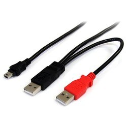 StarTech.com 1 ft USB Y Cable for External Hard Drive - USB A to mini