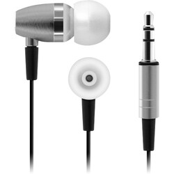 Aluratek Hi-Fi Noise Reducing Metal Stereo Earbuds (Silver)