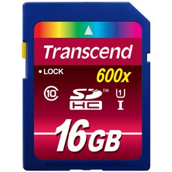 Transcend 16 GB Secure Digital High Capacity (SDHC) - 1 Card/1 Pack