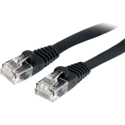 StarTech.com 3 ft Black Flat Molded RJ45 UTP Cat 5e Patch Cable - 3ft