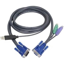 Aten PS/2 KVM Cable - 6ft - 1 x Type A, 1 x D-Sub (HD-15), 2 x mini-DIN (PS/2)