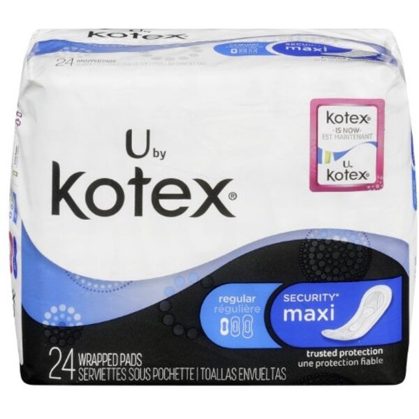 U by Kotex Maxi Pads, Regular, Unscented 24 ea - 18603900 - Overstock ...
