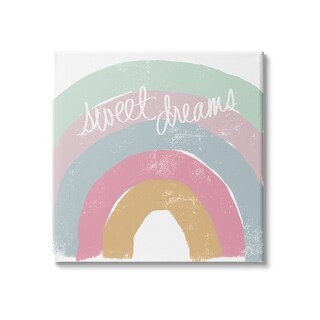 Stupell Sweet Dreams Phrase Cool Tone Pastel Rainbow Canvas Wall Art