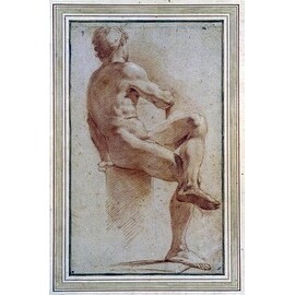 A Male Nude Seated With His Back Turned By Annibale Carracci Figures