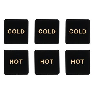 Self Stick Hot Cold Water Label Acrylic Square Shape Signs Black Bed Bath Beyond