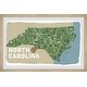 North Carolina Illustrated Map Framed Painting Print Bed Bath