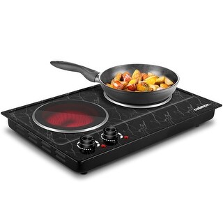 Double Burner Hot Plate For Cooking W Dual Control Portable Stove Countertop Electric