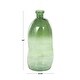 Green Recycled Glass Handmade Tall Curved Ombre Spanish Bottle Abstract