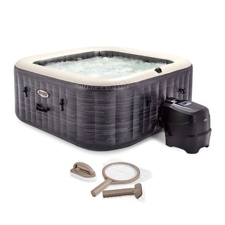 Intex Purespa Plus Inflatable Square Hot Tub Spa With Maintenance Accessory Kit Bed