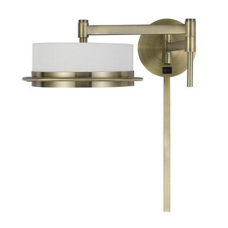 21 Inch Modern Wall Lamp With Swing Arm Integrated LED White Shade