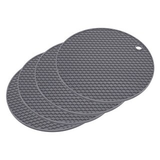 Pcs Silicone Trivet Mat Heat Resistant Pot Holders Hot Pads Dark Grey Dark Grey Bed Bath