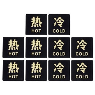 Hot Cold Water Label Pairs Acrylic Square Sign Yellow Black Bed Bath Beyond