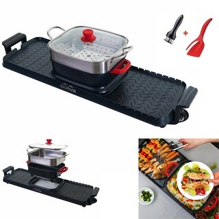 Electric Hot Pot With Grill And Steamer 3 In 1 Detachable Electric Indoor Korean BBQ Grill