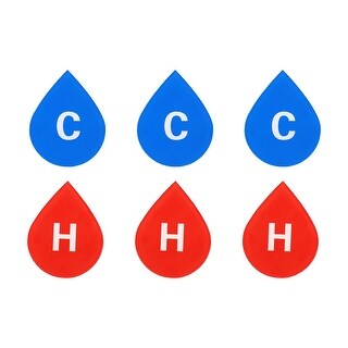 Self Stick C H Water Label Drop Shape Hot Cold Signs Red Blue Bed Bath Beyond
