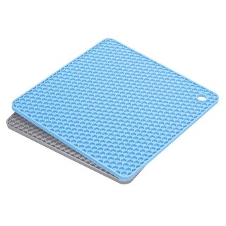 Silicone Trivet Mats Pcs Hot Pan Pads Hot Pot Holder Light Blue Light Gray Light Blue