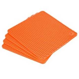 Silicone Trivet Mats Pcs Hot Pads Pot Holder For Countertop Orange Orange Bed Bath