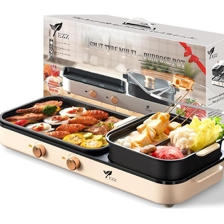 Electric Hot Pot With Grill Indoor Hot Pot In Multi Function Smokeless Shabu Shabu Hotpot