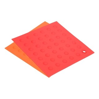 Silicone Trivet Mats Pcs Square Dots Hot Pan Pads Drying Mat Orange Red Orange Red Bed
