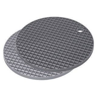 Silicone Trivet Mats Pcs Round Hot Pan Pads Drying Mat Deep Gray Light Gray Deep Gray