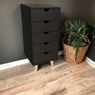 16inch Black Solid Wood Five Drawer Lingerie Chest Bed Bath Beyond