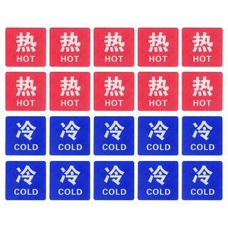 Hot Cold Water Label 10 Pairs Acrylic Square Sign Stickers Red Blue White Bed Bath Beyond