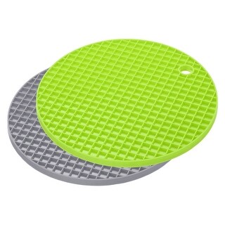 Silicone Trivet Mats Pcs Round Hot Pan Pads Drying Mat Light Gray Green Light Gray Green