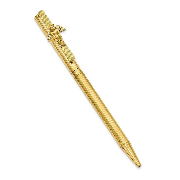 14k Gold IP Crystal Angel Pen 18576481 Shopping Top
