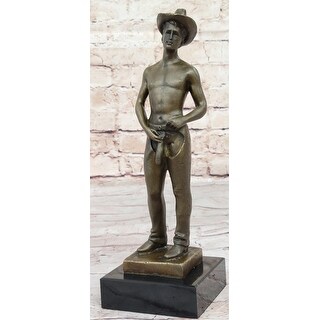 Gay Cowboy Less Chaps Art Statue Sculpture Modern Signed Patoue