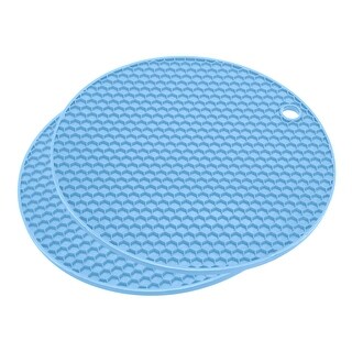 Silicone Trivet Mats Pcs Round Hot Pan Pads Honeycomb Drying Mat Light Blue Light Blue