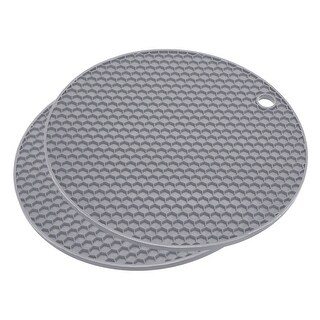 Silicone Trivet Mats Pcs Round Hot Pan Pads Honeycomb Drying Mat Light Gray Light Gray