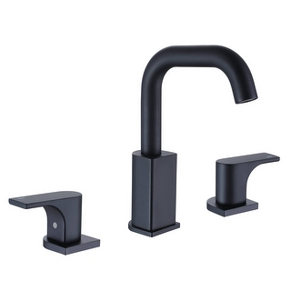 Zeafive Bathroom Faucet Hot Cold Water Deck Mounted Matte Black Bathroom Faucet With Two