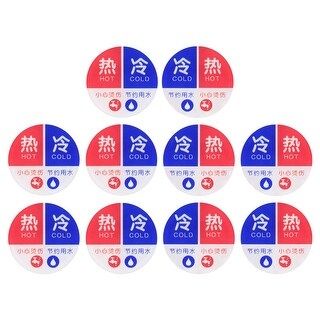 Hot Cold Water Label 5Pairs Acrylic Round Sign Stickers Red Blue White Bed Bath Beyond