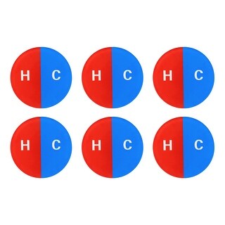 Self Stick C H Water Label Round Shape Hot Cold Signs Red Blue Bed