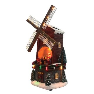 Animated Christmas Village Accessory Animated Windmill Bed Bath