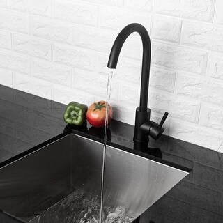 Single Handle Kitchen Sink Faucet Stainless Steel Matte Black Kitchen Faucet Hot And Cold