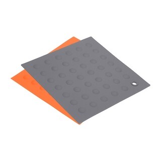 Silicone Trivet Mats Pcs Square Dots Hot Pan Pads Drying Mat Orange Deep Gray Orange Deep